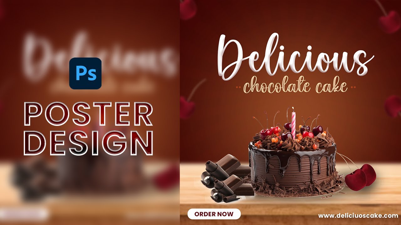 Cake Poster in Photoshop | Social Media Post Design | Photoshop Tutorial