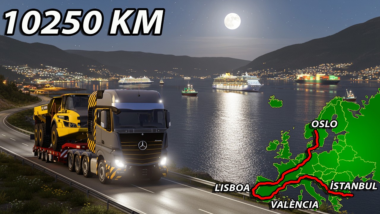 The Longest ETS2 Journey: Istanbul to Oslo via Valencia, Lisbon, and Rostock
