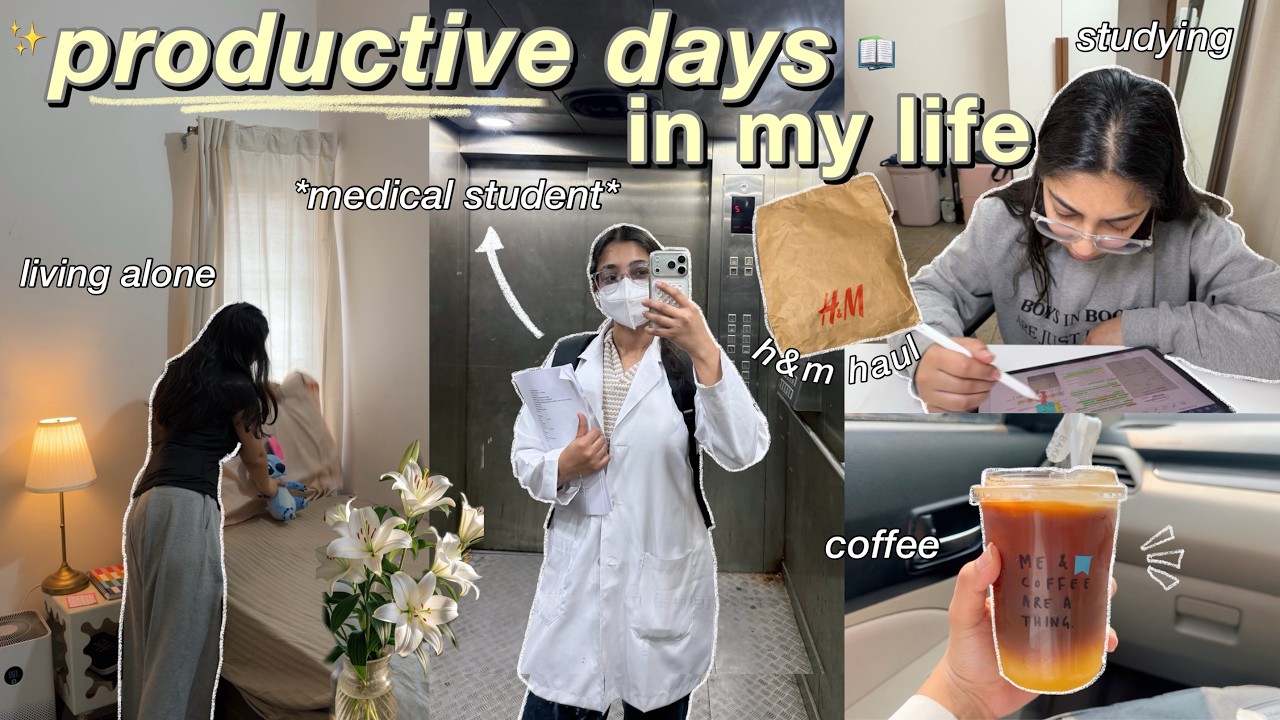 PRODUCTIVE DAYS📁 studying, living alone, dealing with stress, clothing haul✨📝