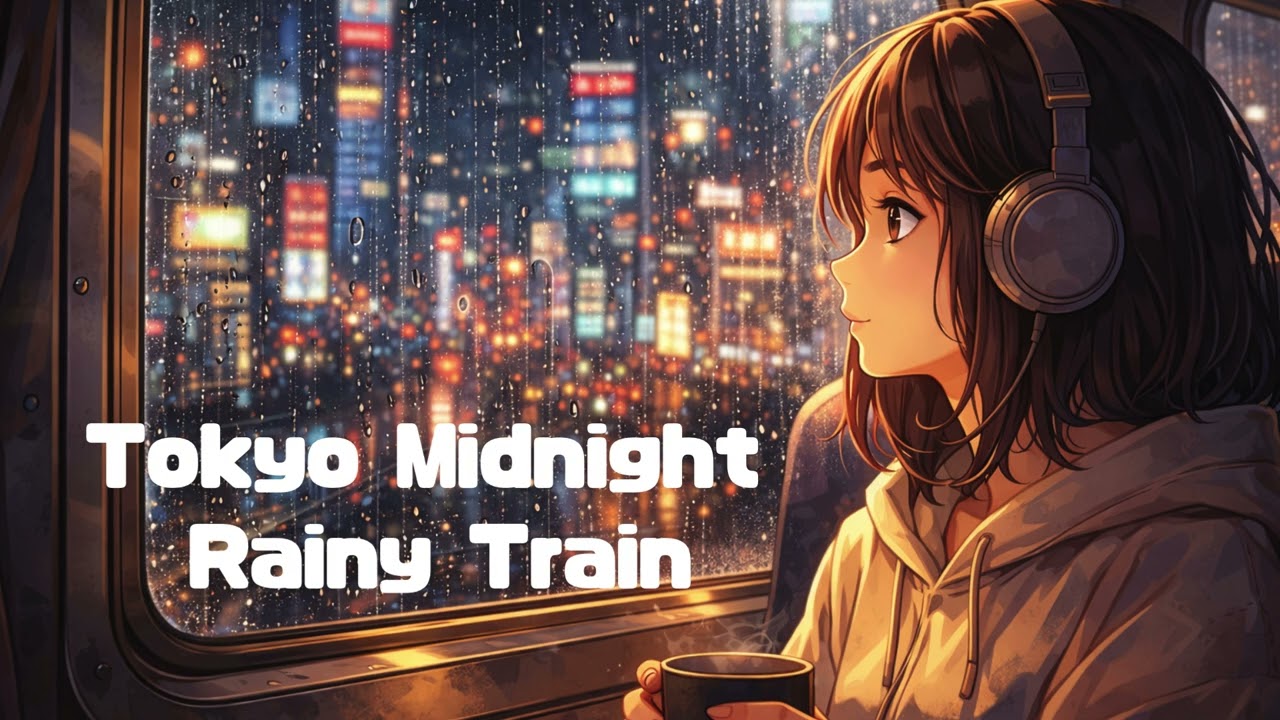 Night Meditation Rain Sounds | Tokyo Train Ambience (90 MIN)