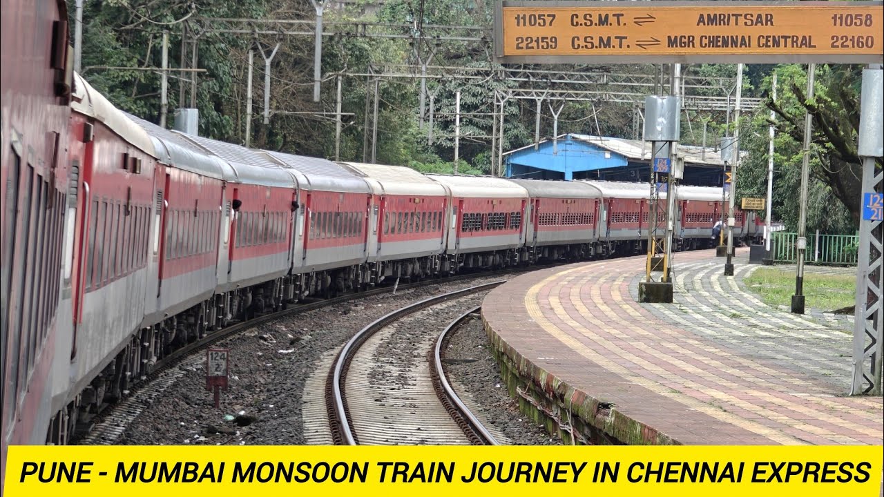 Pune - Mumbai Monsoon Train Journey Through Bhor Ghats in 22160 : Chennai - Mumbai SF Express.