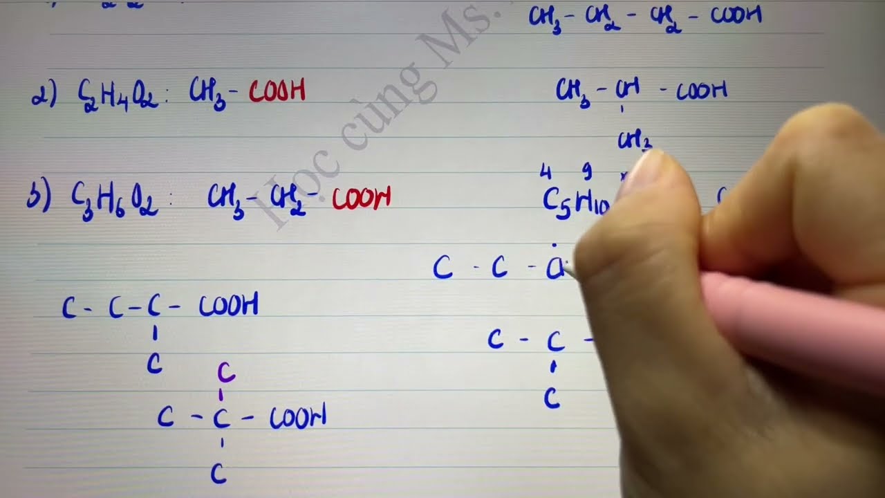 Hóa 11. Viết Đồng phân và Danh pháp Carboxylic acid - Bài tập trọng tâm