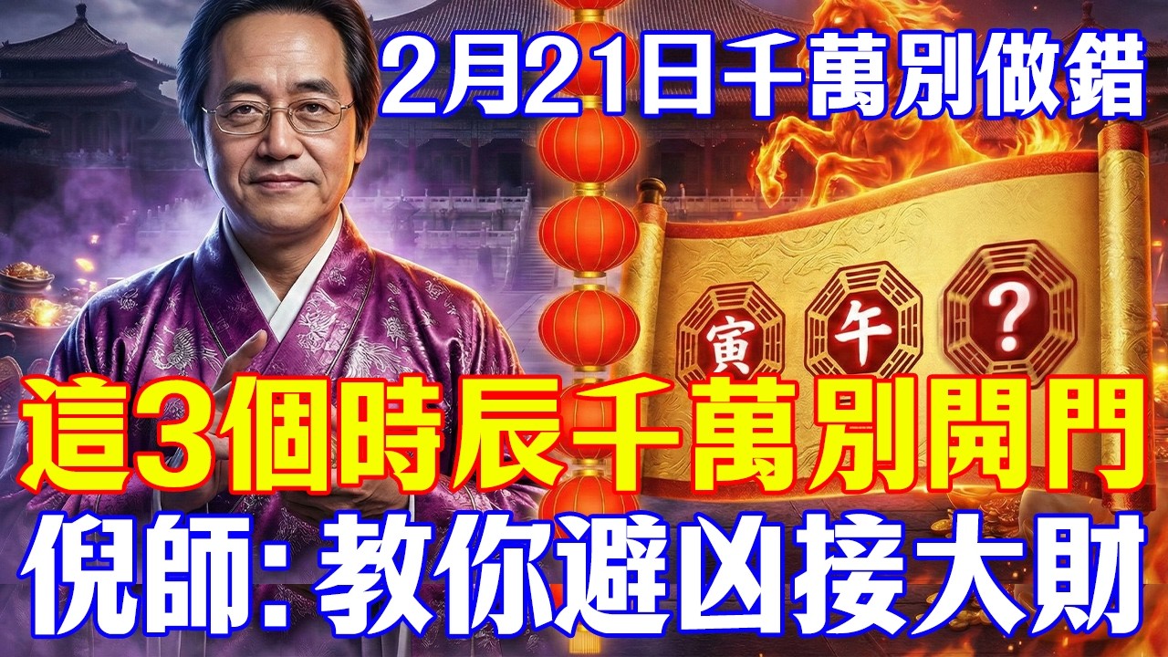 倪海廈預言警告：明天2月21日「正月初五」接財神！但這3個時辰千萬別開門！否則財氣全跑光貧病交加一整年！#倪海廈#中醫養生#正月初五#接財神#丙午年#經方#顧腰子