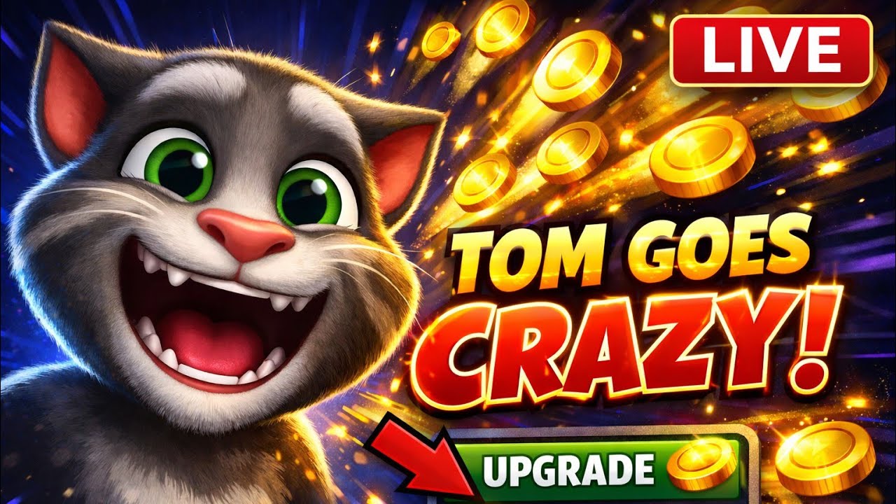 🔴 LIVE – TOM GOES CRAZY! 😱 Unlimited Coins Upgrade | Talking Tom LIVE | LIVE Gameplay
