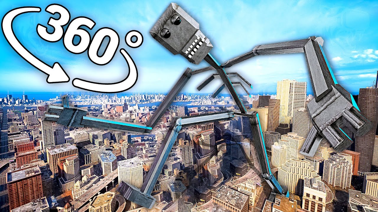 Endoskeleton Dancing - City in 360° Video | VR / 8K | ( Endoskeleton Dance meme )