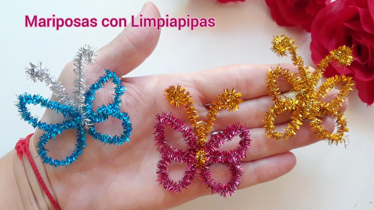Como hacer una Mariposa con Limpiapipas, fácil y rápido. Manualidades para Niños. Adornos Navideños