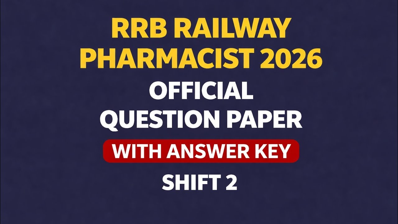 RRB Pharmacist question paper with answer 2026 | Railway Pharmacist second shift answer key
