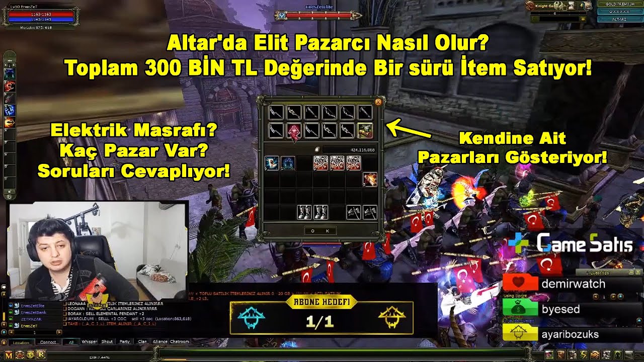 Altar'da Elit Pazarcı Nasıl Olur? Toplam 300 BİN TL Değerinde Bir sürü İtem Satıyor! | Knight Online