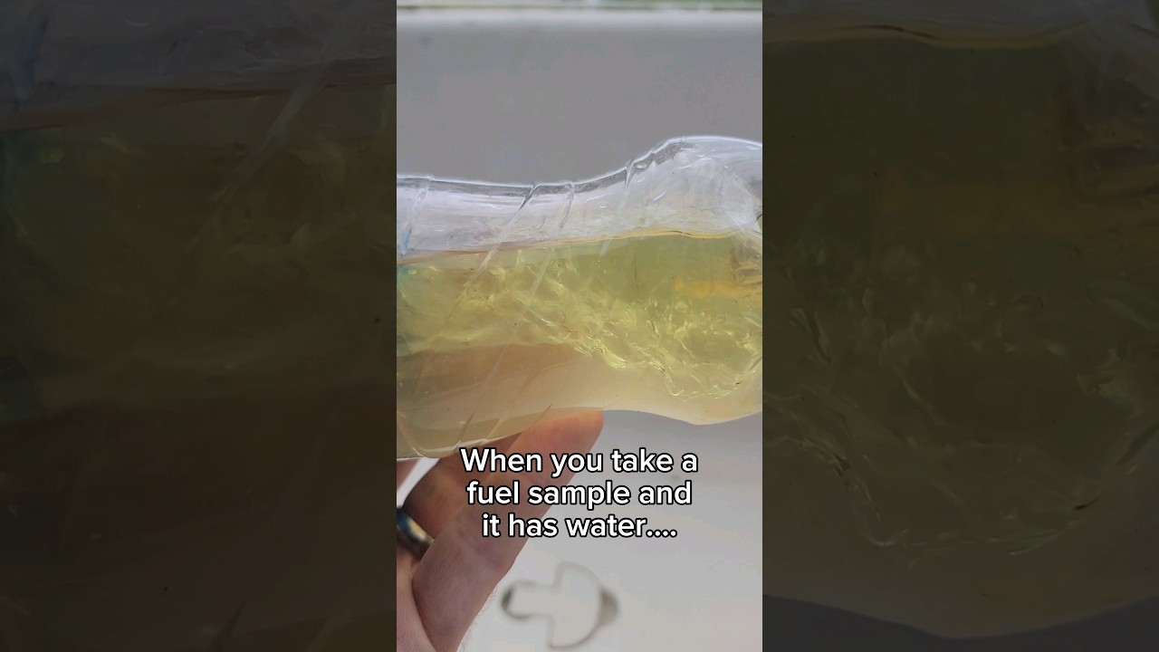 Funky Fuel Sample!! Water in Gasoline #florida #funny #dad #fishing #boat #mechanic #yamaha #fyp #ha