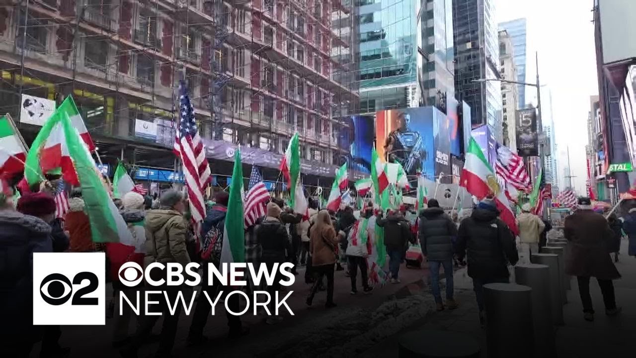 Hundreds of Iranian-Americans march in NYC to celebrate the death of Ayatollah Ali Khamenei