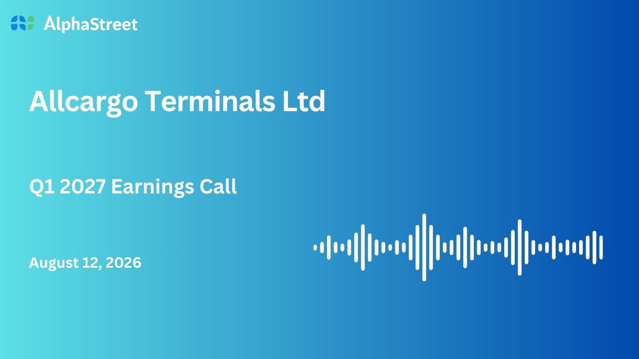 Конференц-звонок Allcargo Terminals Ltd по финансовым результатам за 1 квартал 2026-27 финансовог...