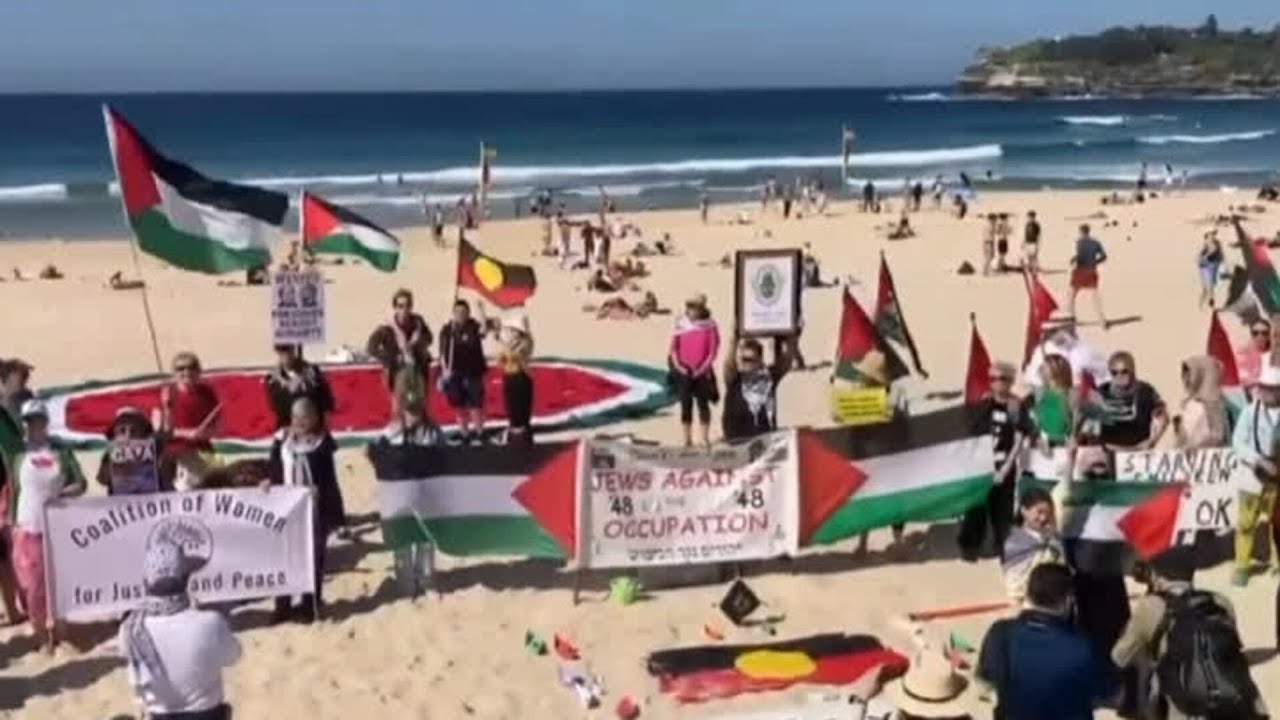 ‘Not a single Australian flag’ flown at Bondi Beach pro-Palestinian protest