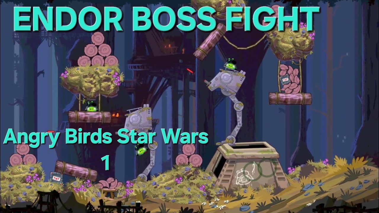 Endor Boss Fight+Cutsene. Angry Birds Star Wars 1. All Attempts, No Cuts.
