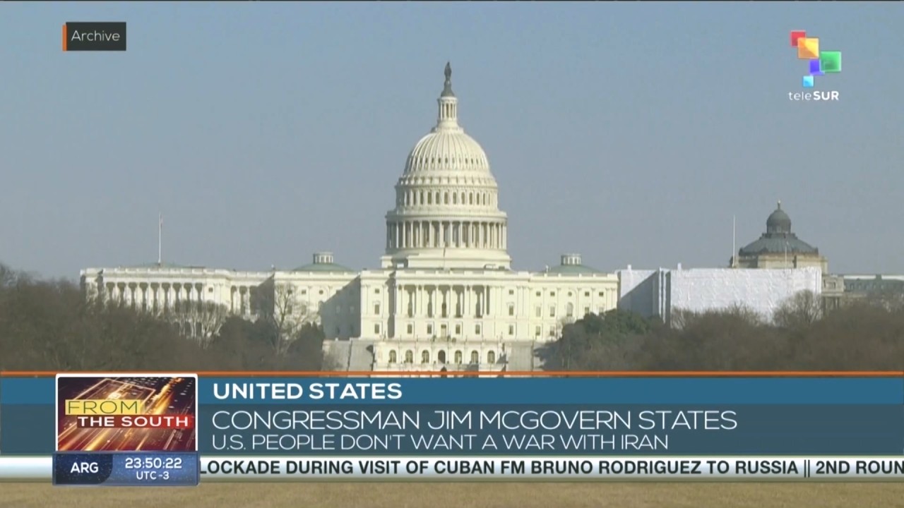 U.S. | Congressman Jim McGovern states that U.S. people &ldquo;don&rsquo;t want a war&rdquo; with Iran