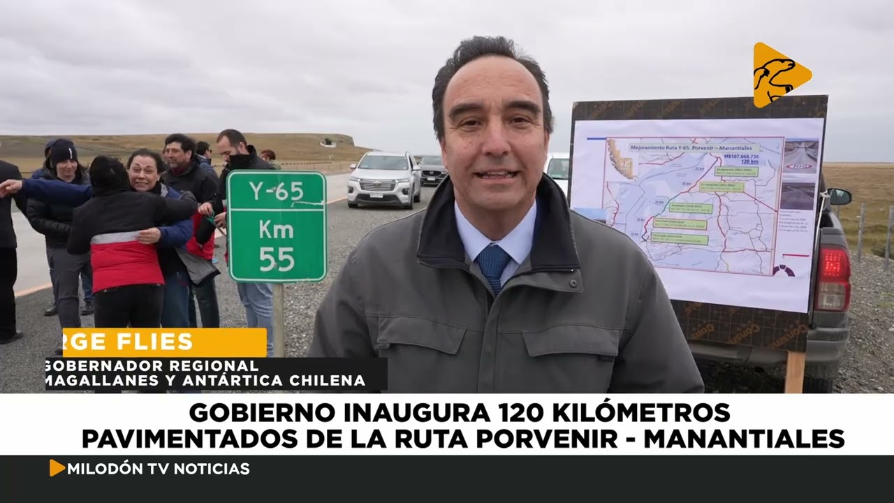 Pavimentan 120 kilómetros de la ruta Porvenir-Manantiales tras inversión de $10 mil millones