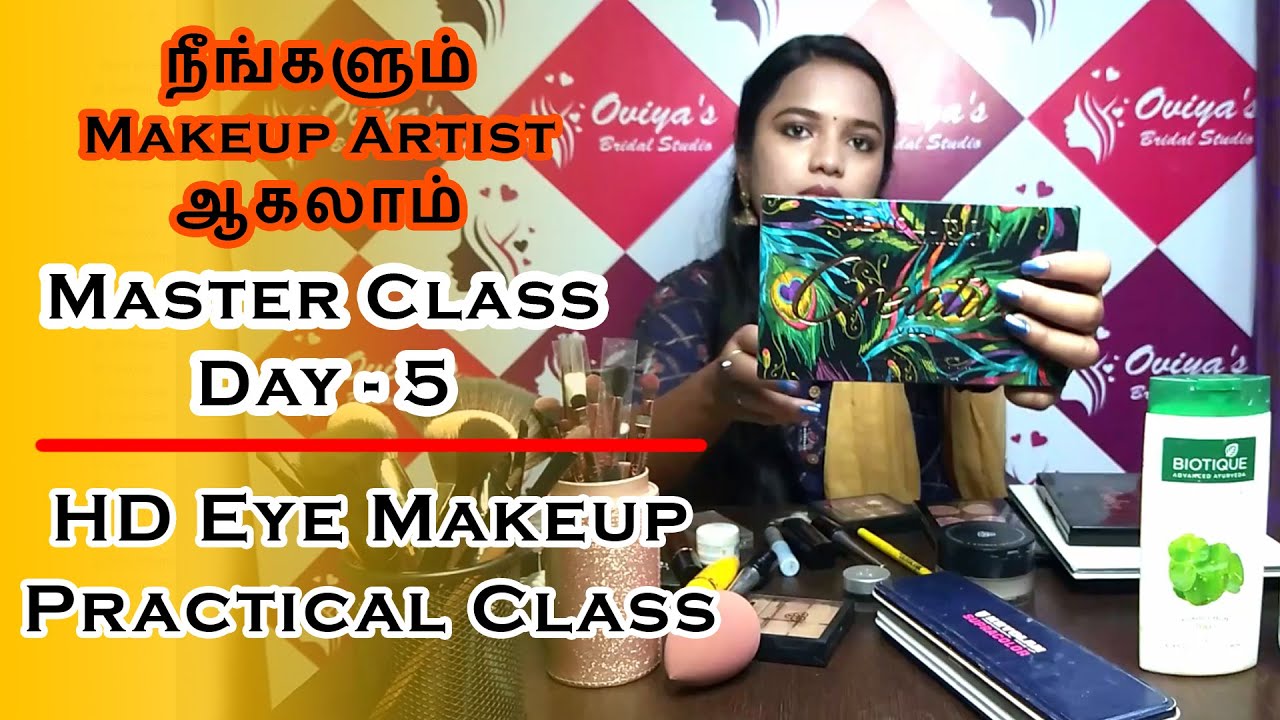 HD Eye Makeup in தமிழ் | Day 5 | Master Class | Oviya's Bridal Studio