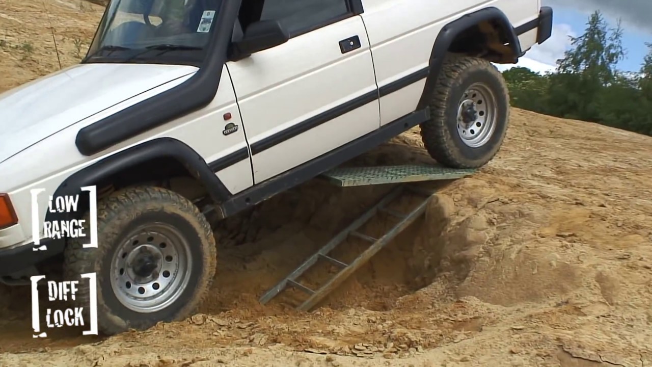Land Rover near fail on steep drop!