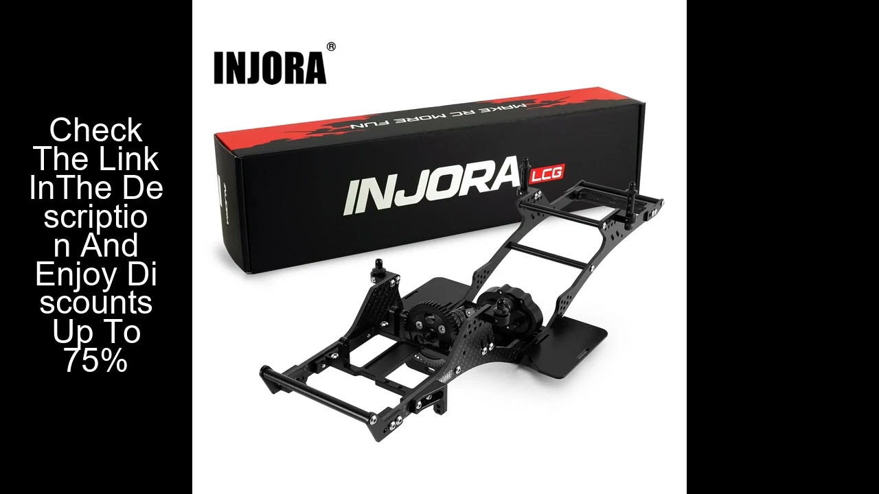 INJORA Front Mounted Transmission LCG Carbon Fiber Chassis Kit for 1/10 RC Crawlers (INC-10F)