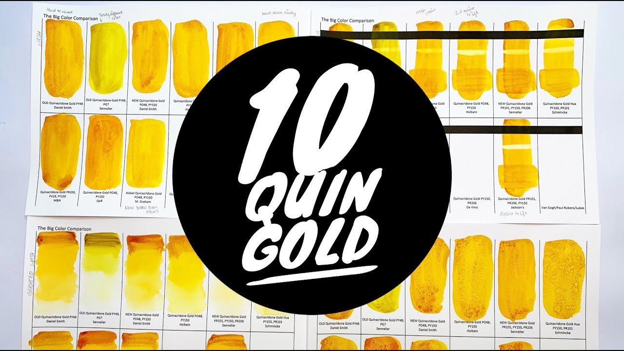 Colossal Color Showdown, выпуск 10: Quinacridone Gold: старый против нового | Сравнение 10 брендов