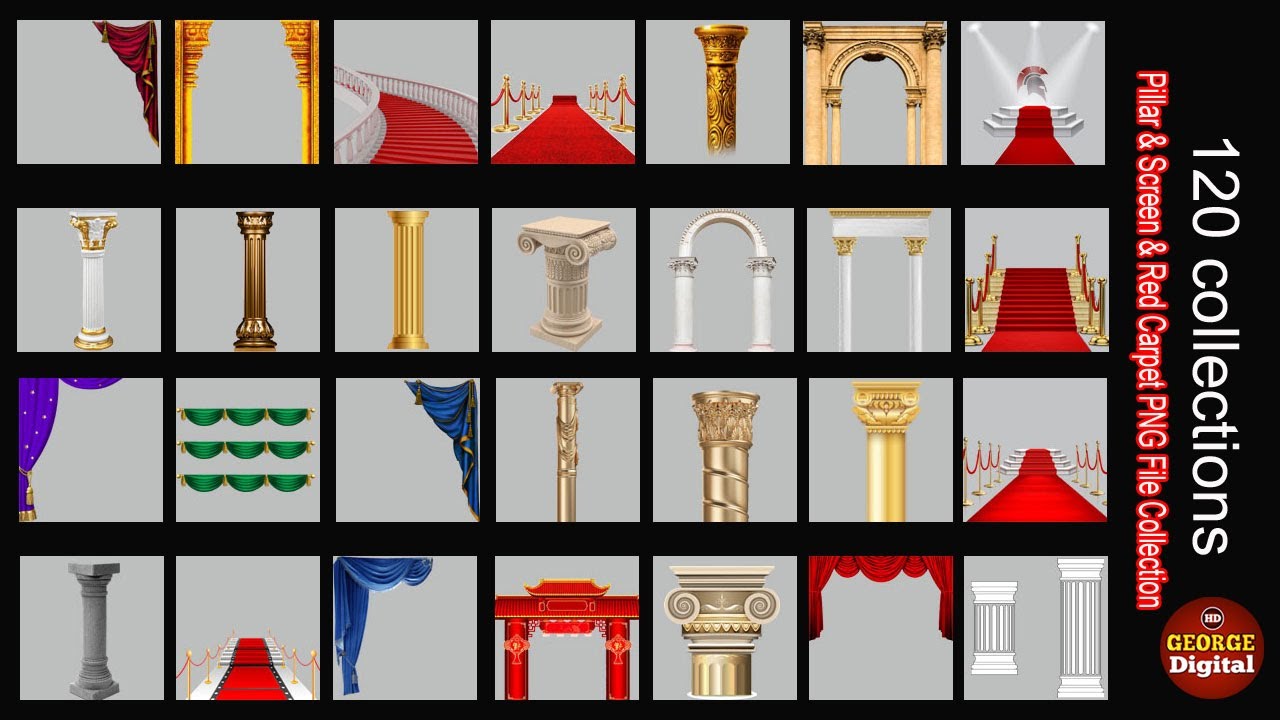 Pillar, Screen, Red carpet PNG file collection for Photoshop (@georgedigital6948)