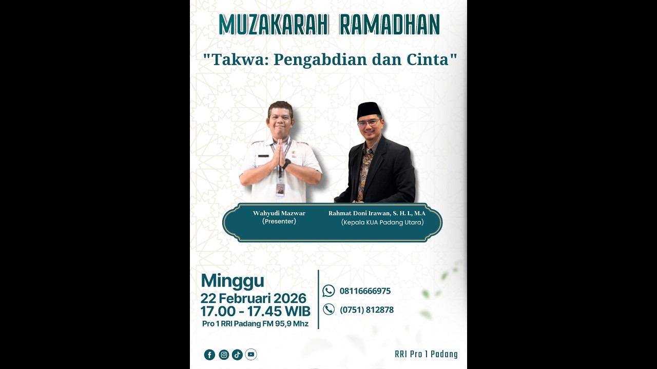 MUZAKARAH RAMADHAN || MINGGU, 22 FEBRUARI 2026