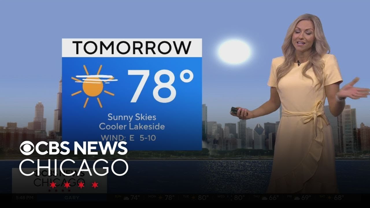 Sunny skies, cooler lakeside Monday in Chicago