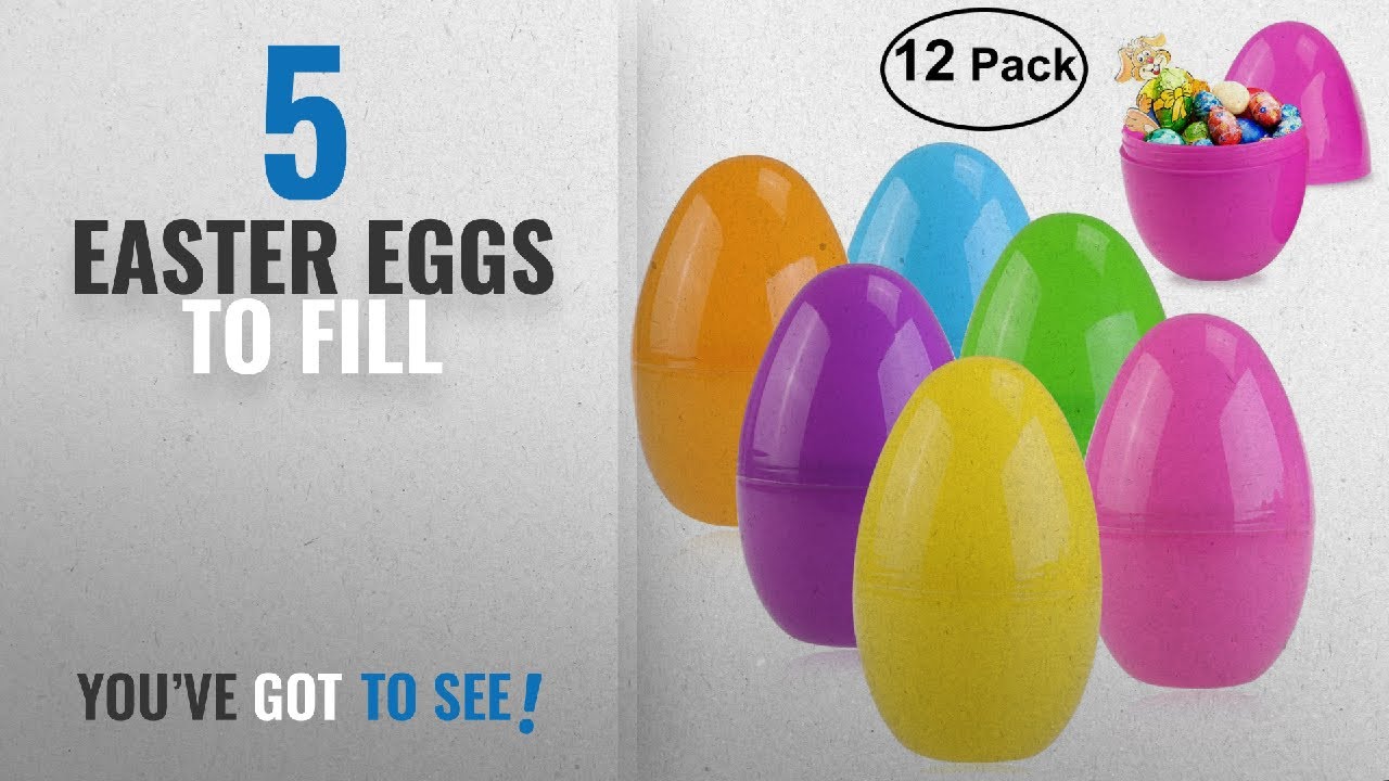 Top 10 Easter Eggs To Fill [2018]: BESTOMZ Jumbo Plastic Easter Egg Containers, Assorted Colors,