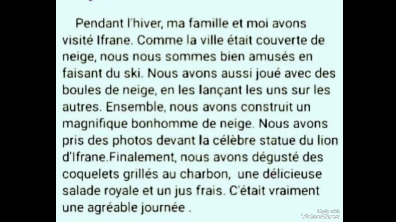 raconter le voyage à Ifrane