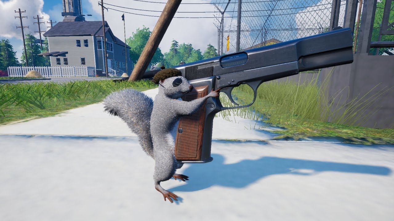 We're here to eat nuts and kick butts! | Squirrel with a gun