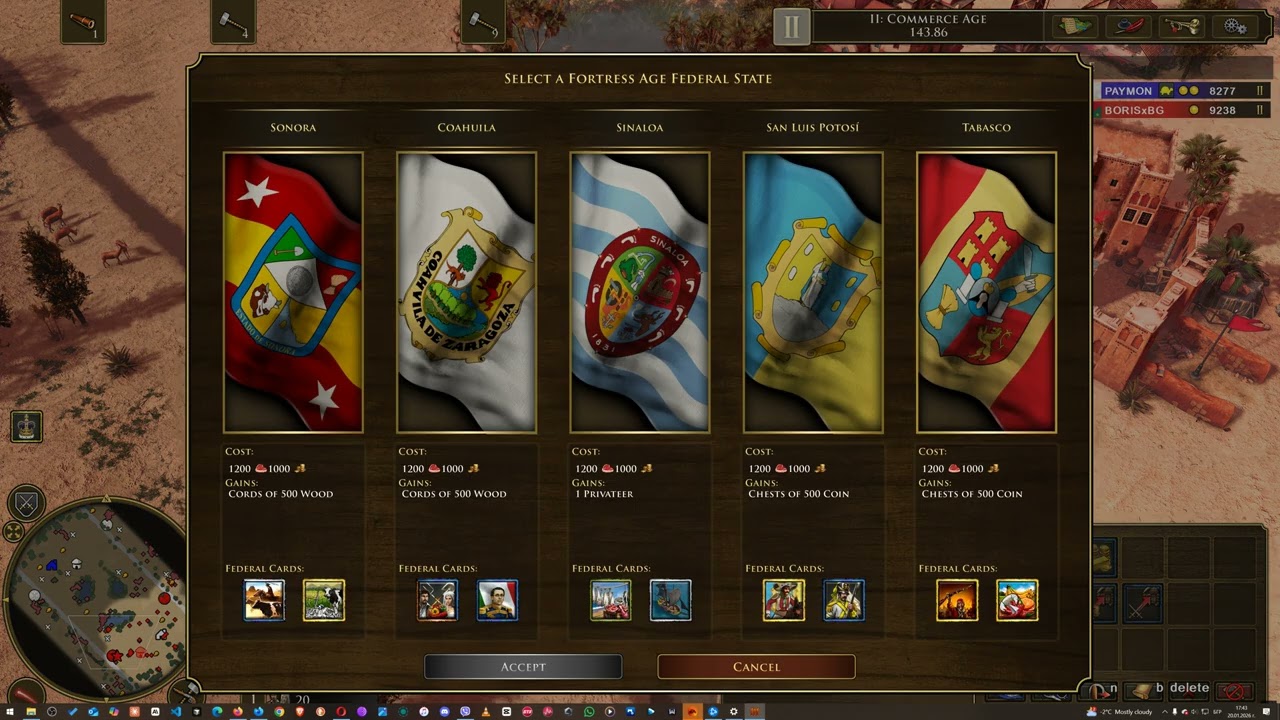 Age  of  Empires  III ⚙️🔥⚔️🌎 Definitive Edition🛡️–Early 💥Cannons Win🏆 with 🇲🇽 Mexicans!📅(2026-01-20)