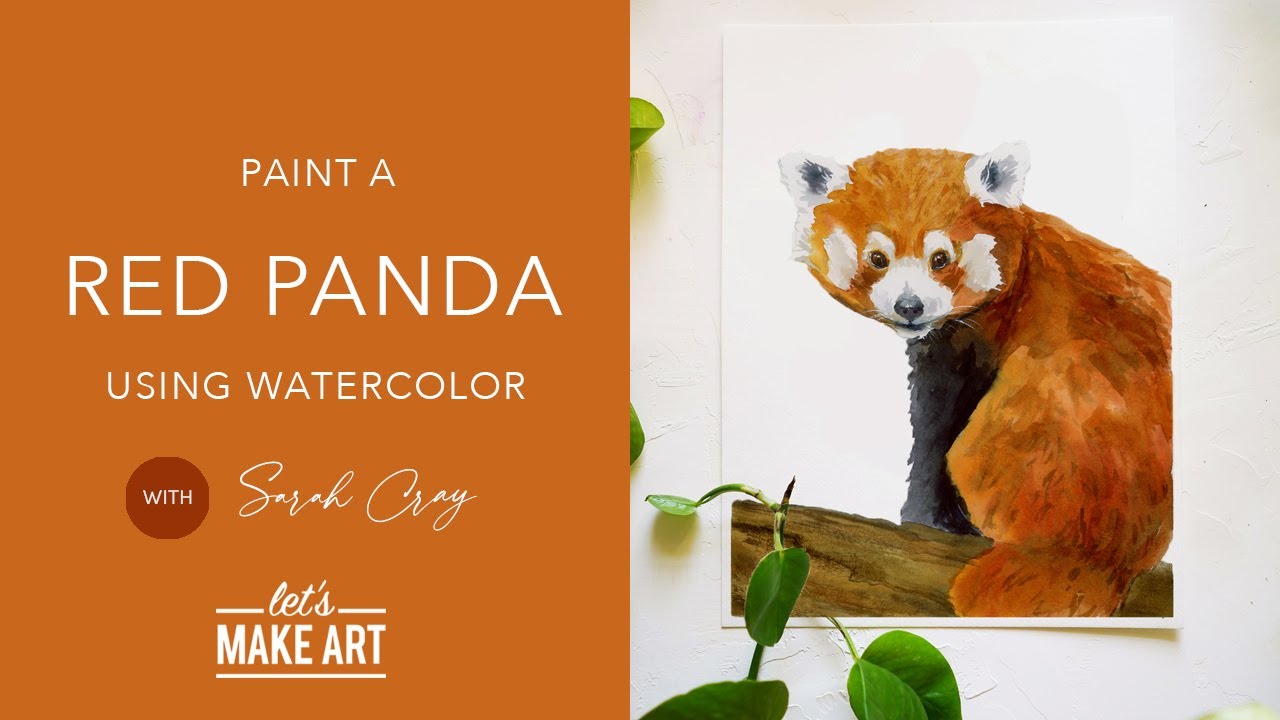 Learn How To Paint a Red Panda | Watercolor Animal Tutorial by Sarah Cray of Let's Make Art