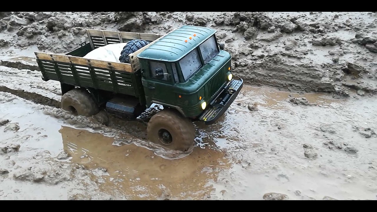 Rc Truck. wpl B24 Gaz66. off-road in mud. MudRunner & Snow Runer mods 😎 Газ 66 по грязи.