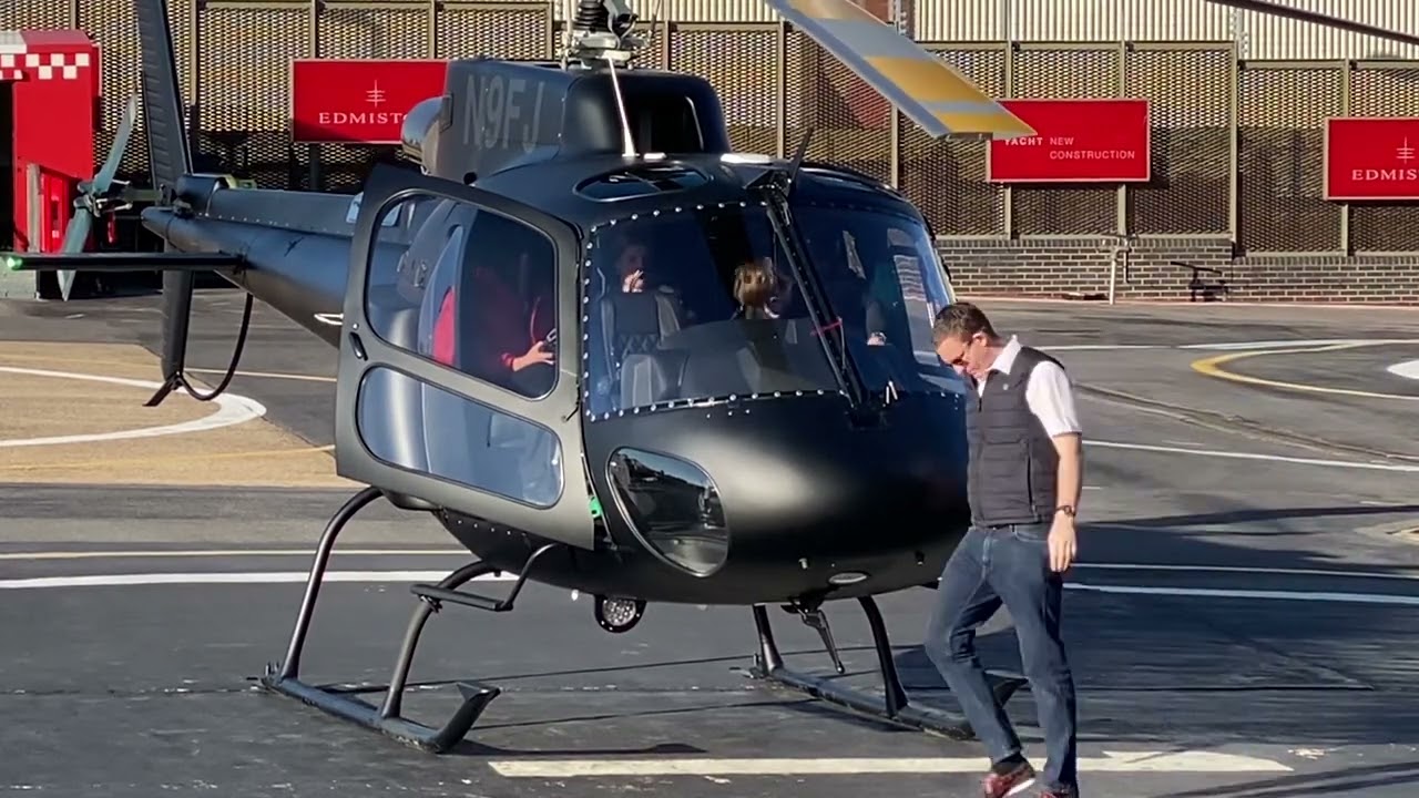 Tom Cruise departing London Heliport Battersea