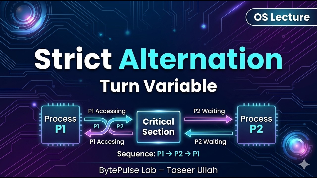 Strict Alternation in Operating System | Turn Variable Solution