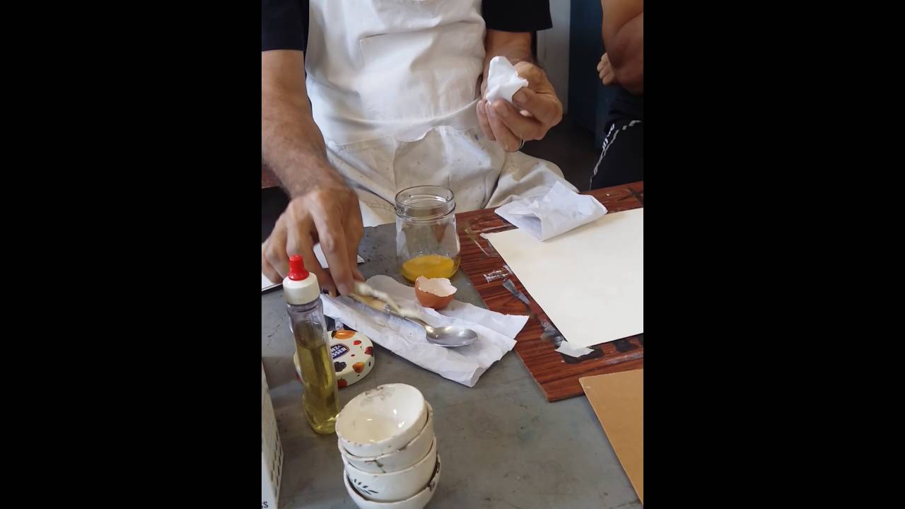 Têmpera de ovo. Como fazer com o prof Atílio