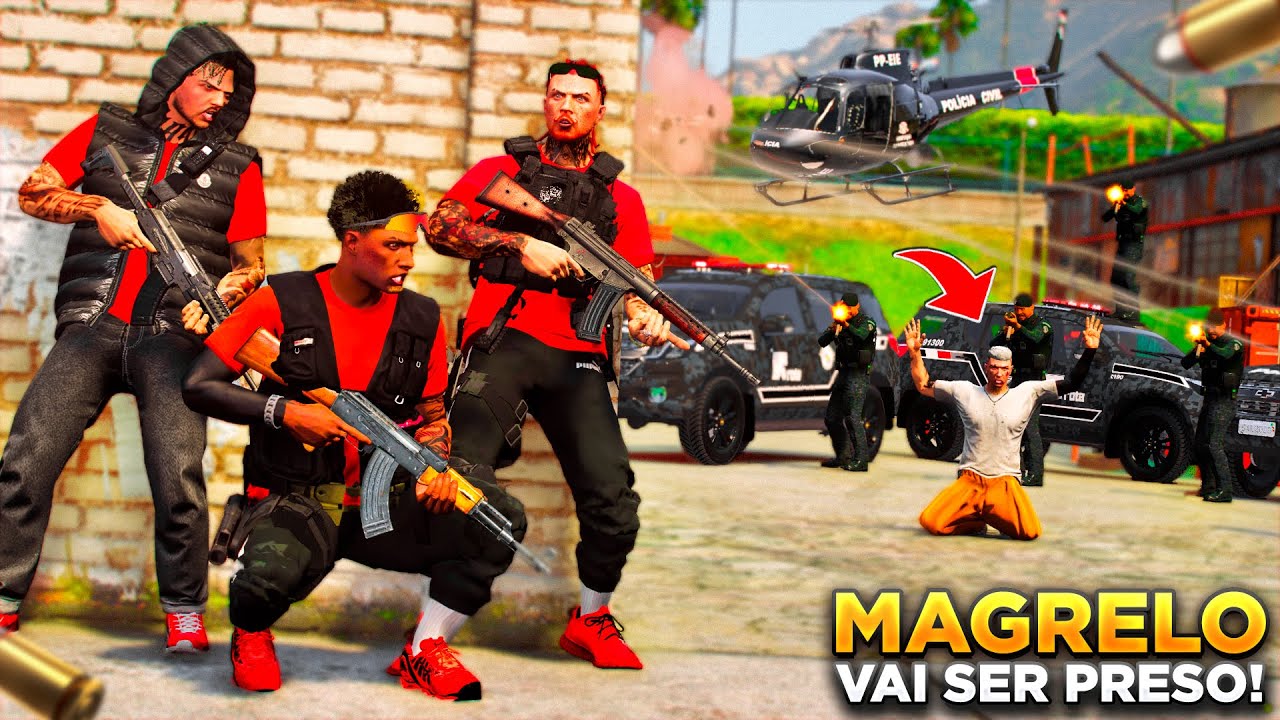 GTA V: VIDA DO CRIME | MAGRELO FOI PRESO?? A ROTA FEZ A TROPA DE BOBA NESSA MISS&Atilde;O RESGATE!😱 |#154