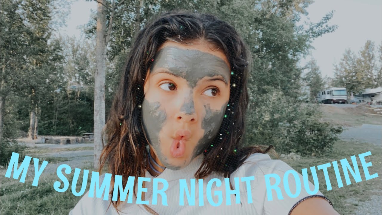 My Summer NiGHT TiME ROUTiNE! *Testing Out A Natural Mud Mask!!