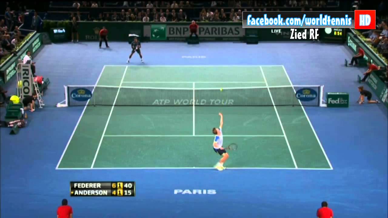 Roger Federer Vs Anderson Full Highlights Bnp Paribas 2013 (HD)