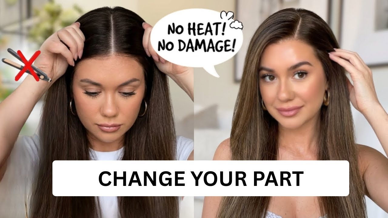 How to Change Your Middle Part to a Side Part Instantly ☁️ No Heat, No Damage