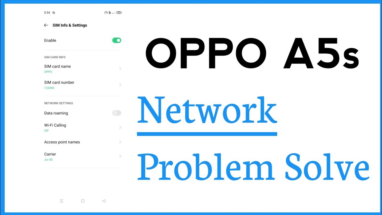 OPPO A5s Network Problem Solve