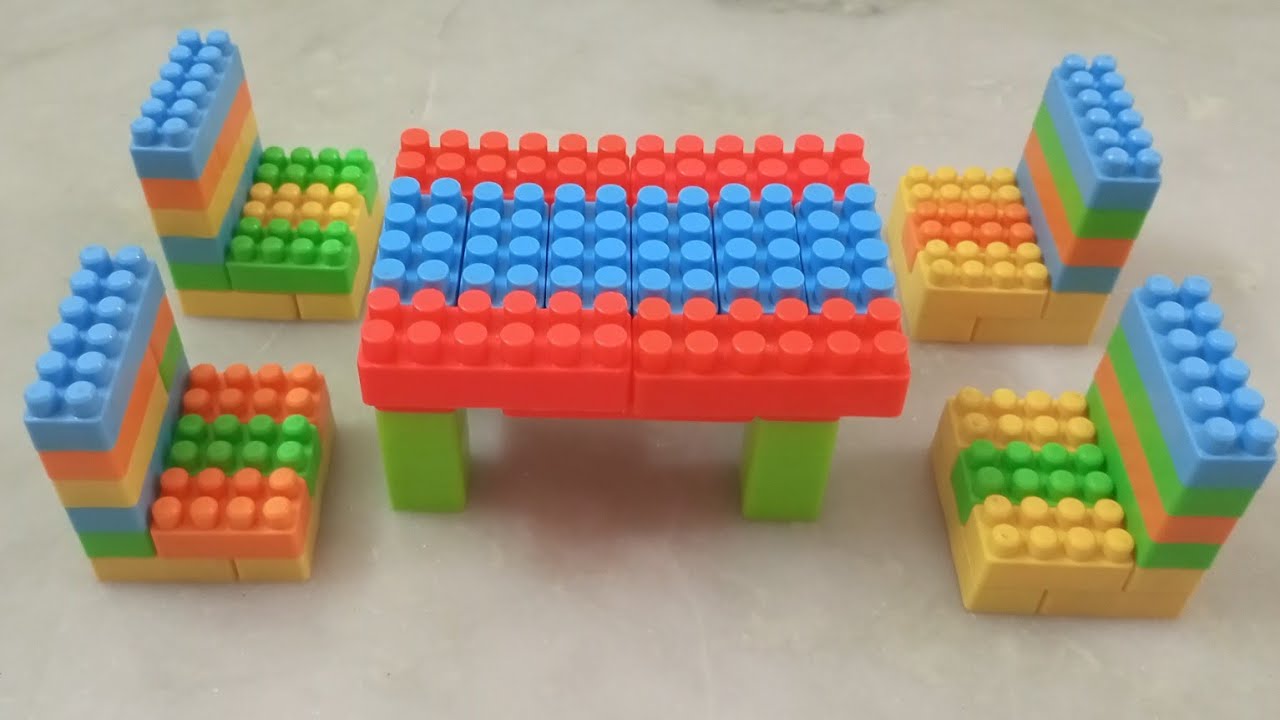 Satisfying DIY Dining table Asmr/ building Blocks /block game /Lego  #asmr#asmrsounds#buildingblocks