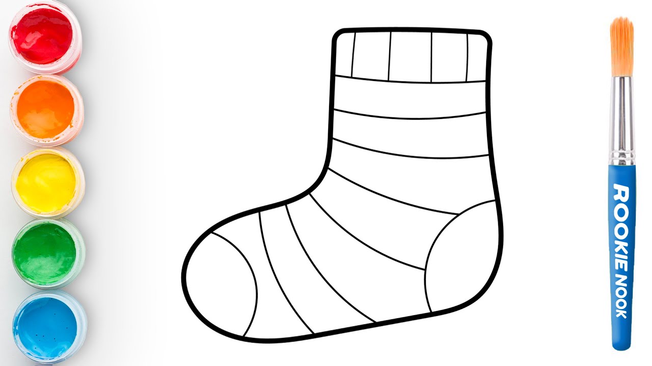 Let's Draw and Paint a Colorful Sock Together | Rookie Nook