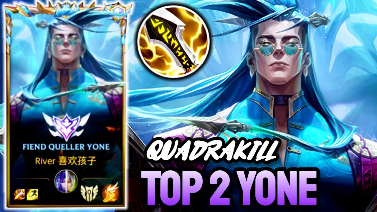 WILD RIFT YONE QUADRAKILL - TOP 2 YONE GAMEPLAY - SOVEREIGN RANKED