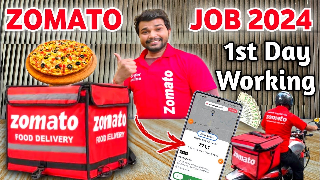 Zomato delivery boy 1st day working || Zomato delivery boy job || Zomato rider 1st day working 2024
