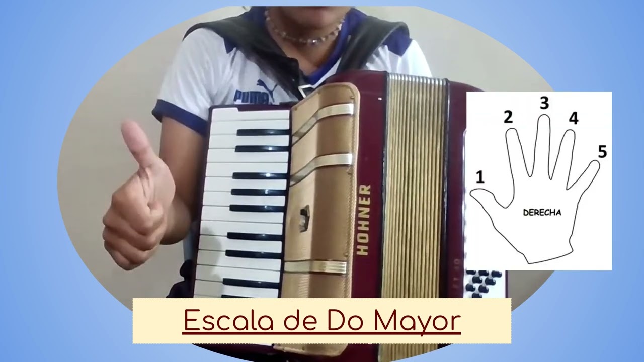 TUTORIAL DE CÓMO TOCAR LA ESCALA DE DO MAYOR Y SU ACORDE EN EL ACORDEÓN