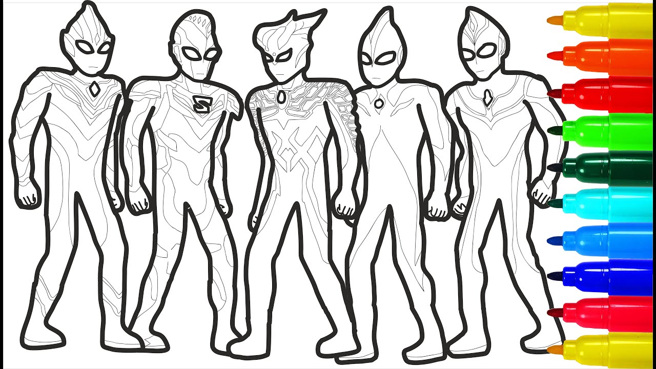Ultraman meeting of heroes Coloring Pages