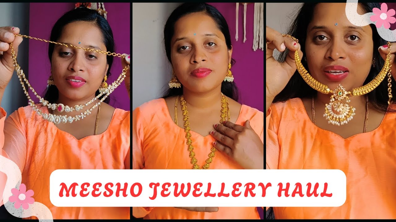 Meesho jewellery haul💕🥰 #meeshoapp #necklaceset #jewellery#weddingjewellery #kannadavlogs #trending 