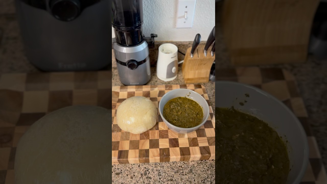 Cassava Leaves Stew + Fufu: Pure Heaven! (No Meat)
