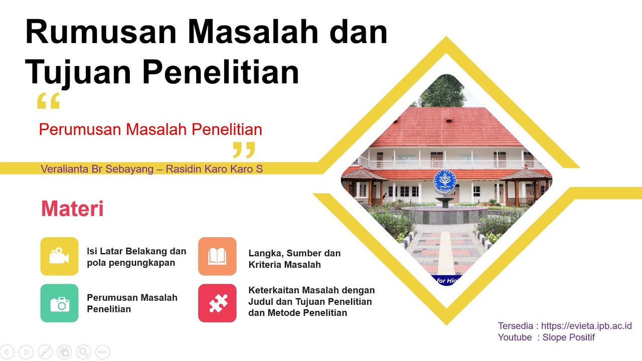 Rumusan Masalah dan Tujuan Penelitian