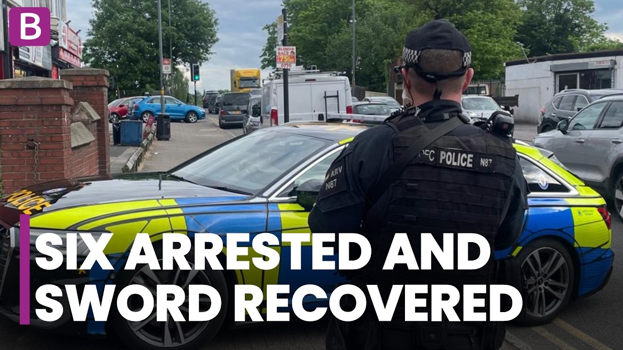 Armed officers arrested six males and recovered a sword on Old Walsall Road, Hamstead